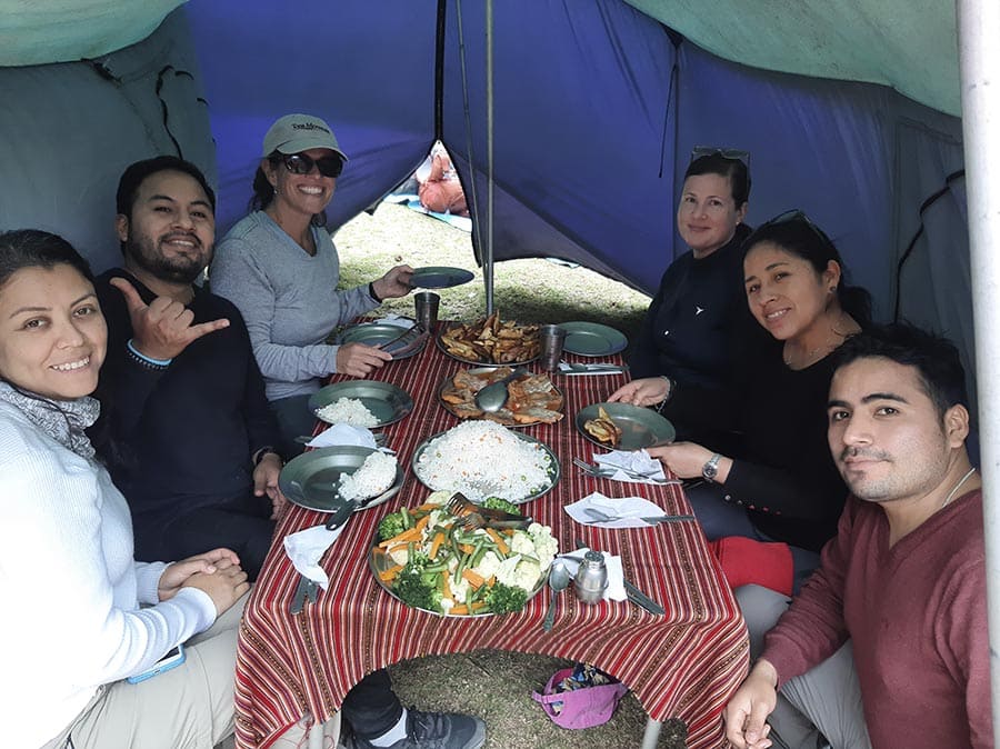 Our lunch selecction on Salkantay Trek